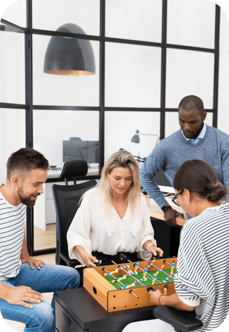 Team playing fussball